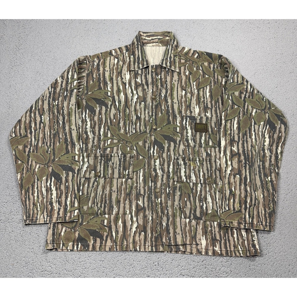 Vintage Liberty Jacket Mens 3XL Brown Realtree Camo Canvas Hunting USA Workwear